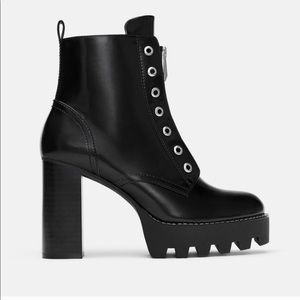 Zara Faux Patent Leather Boots